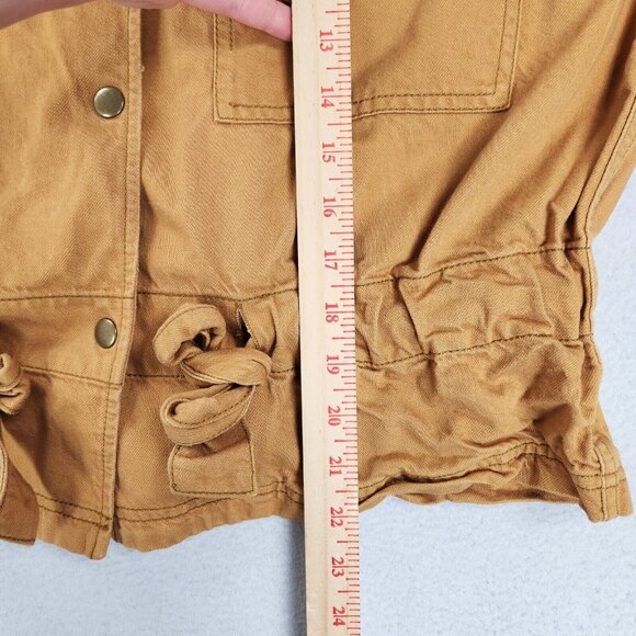 Madewell Jacket Womens XXS Mustard Tan Southlake Military Dark Sahara Tie Waist - Picture 6 of 11